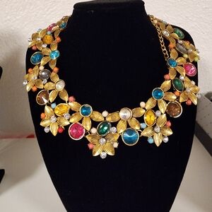 Floral Multicolor Statement Necklace